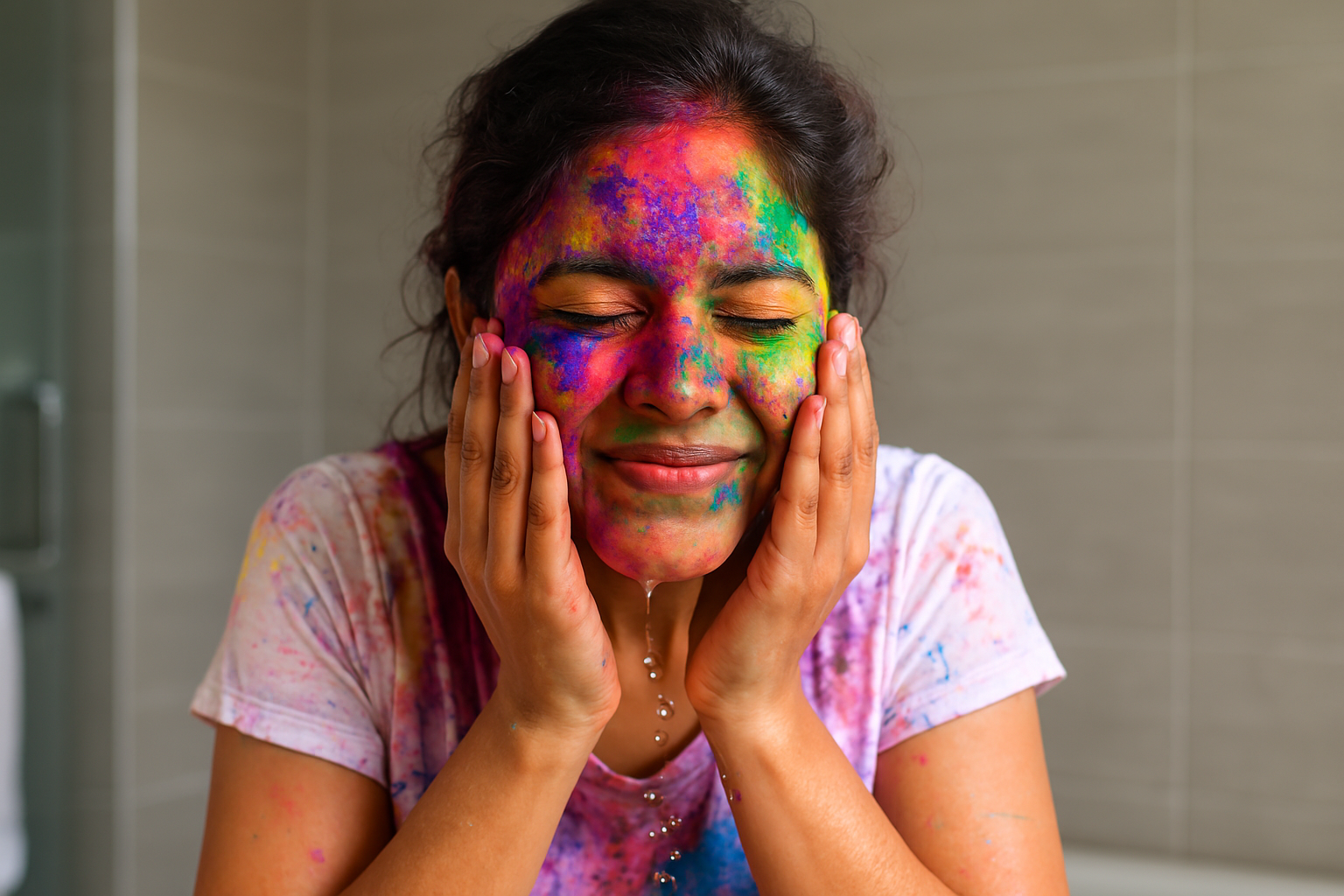 How to Remove Holi Pakka Colour from Face and Skin 😊