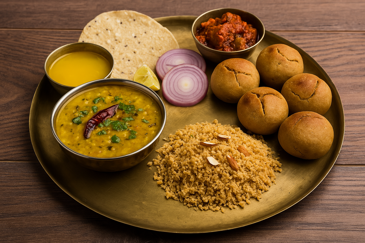 Dal Baati Churma – The Royal Rajasthani Delight 🍛 🔥